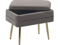Panca contenitore imbottita ODESSA Velluto Grigio