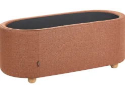 Panca contenitore imbottita HAYWARD Tessuto 98 cm 44 cm Marrone dorato
