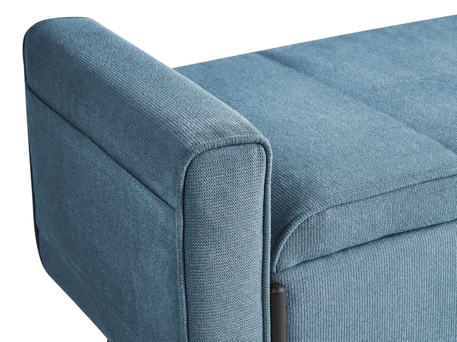 Panca contenitore imbottita LEWES Tessuto Blu