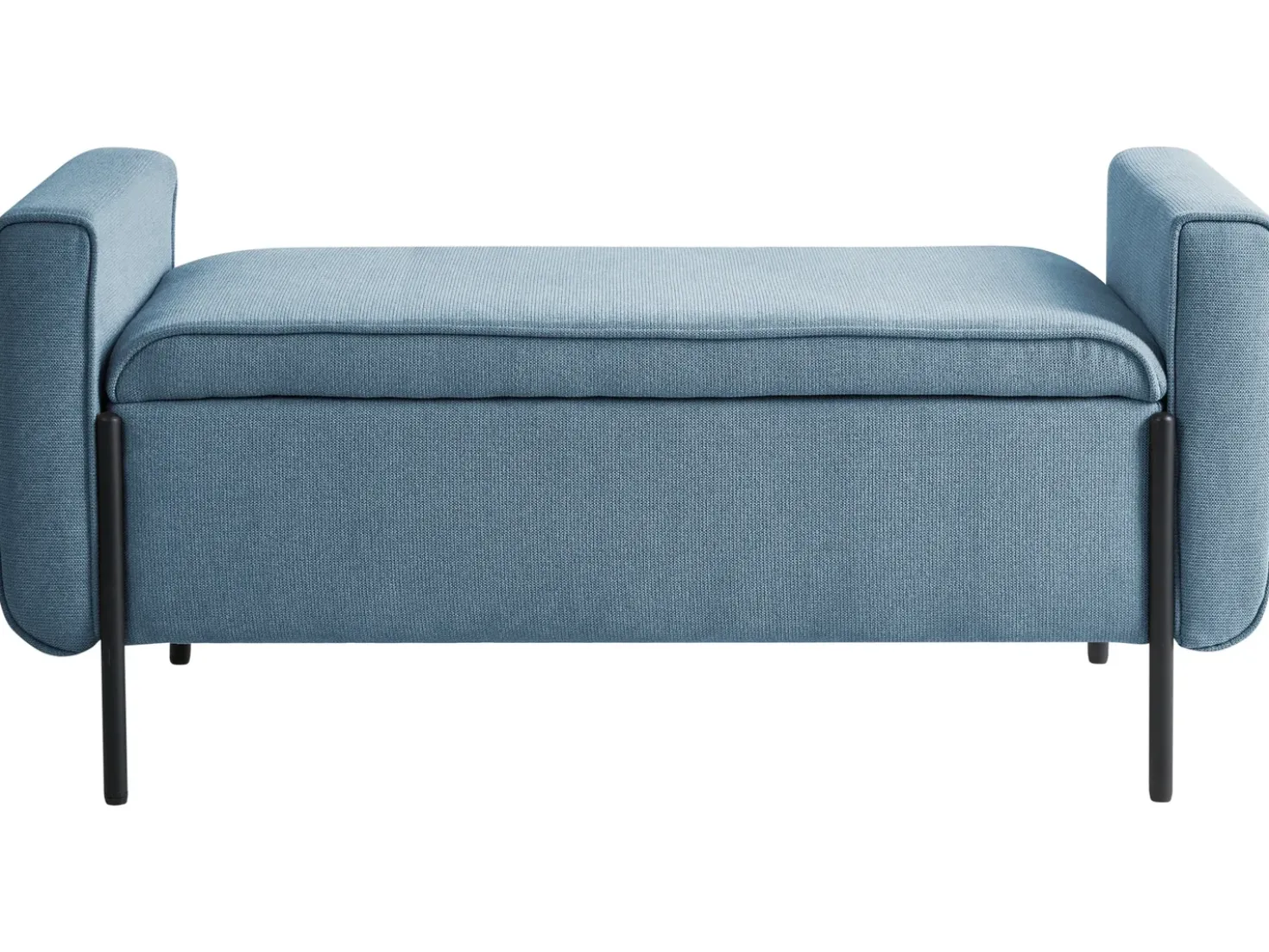 Panca contenitore imbottita LEWES Tessuto Blu