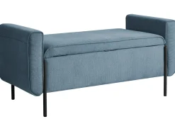 Panca contenitore imbottita LEWES Tessuto Blu