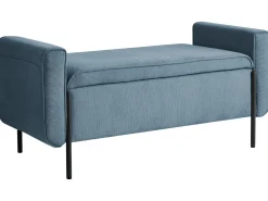 Panca contenitore imbottita LEWES Tessuto Blu