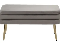 Panca contenitore imbottita DURHAM Velluto Grigio