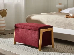 Panca contenitore imbottita EDLAND Tessuto Bordeaux