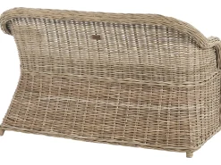 Panca da giardino con cuscino SUSUA 141 cm con ottomana Rattan Naturale