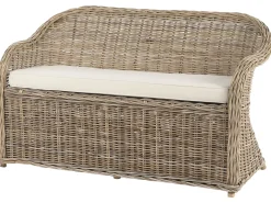 Panca da giardino con cuscino SUSUA 141 cm con ottomana Rattan Naturale