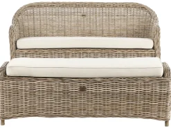 Panca da giardino con cuscino SUSUA 141 cm con ottomana Rattan Naturale