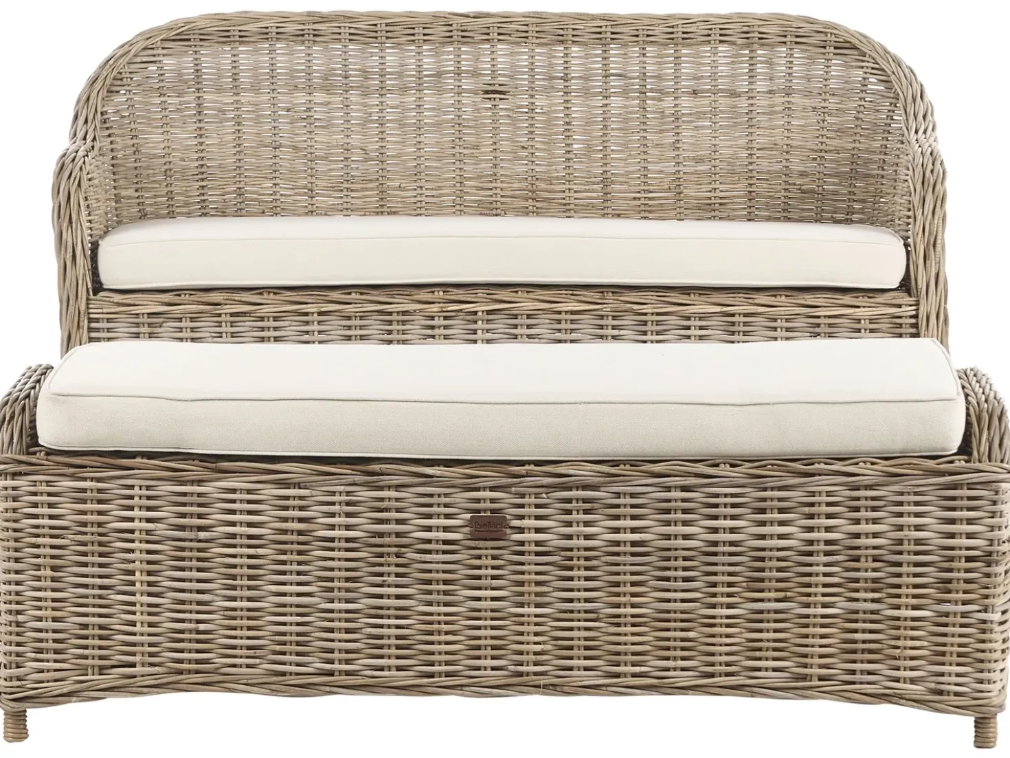 Panca da giardino con cuscino SUSUA 141 cm con ottomana Rattan Naturale