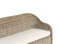 Panca da giardino con cuscino SUSUA 141 cm con ottomana Rattan Naturale