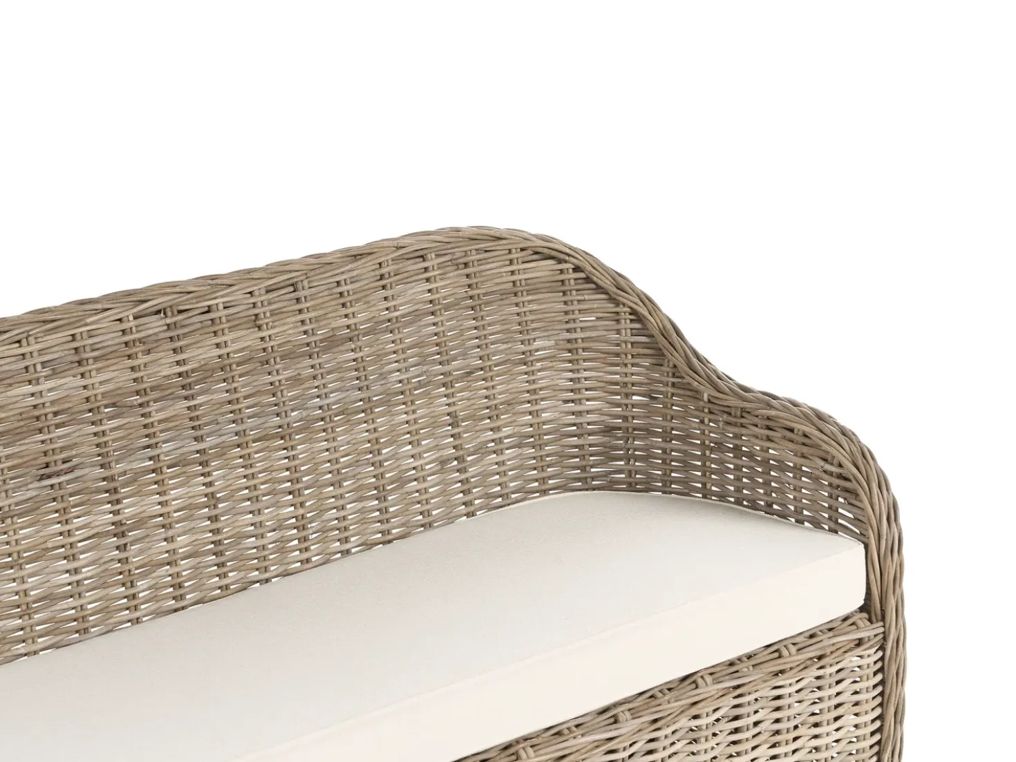 Panca da giardino con cuscino SUSUA 141 cm con ottomana Rattan Naturale