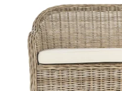 Panca da giardino con cuscino SUSUA 141 cm con ottomana Rattan Naturale
