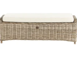 Panca da giardino con cuscino SUSUA 141 cm con ottomana Rattan Naturale