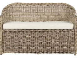 Panca da giardino con cuscino SUSUA 141 cm con ottomana Rattan Naturale
