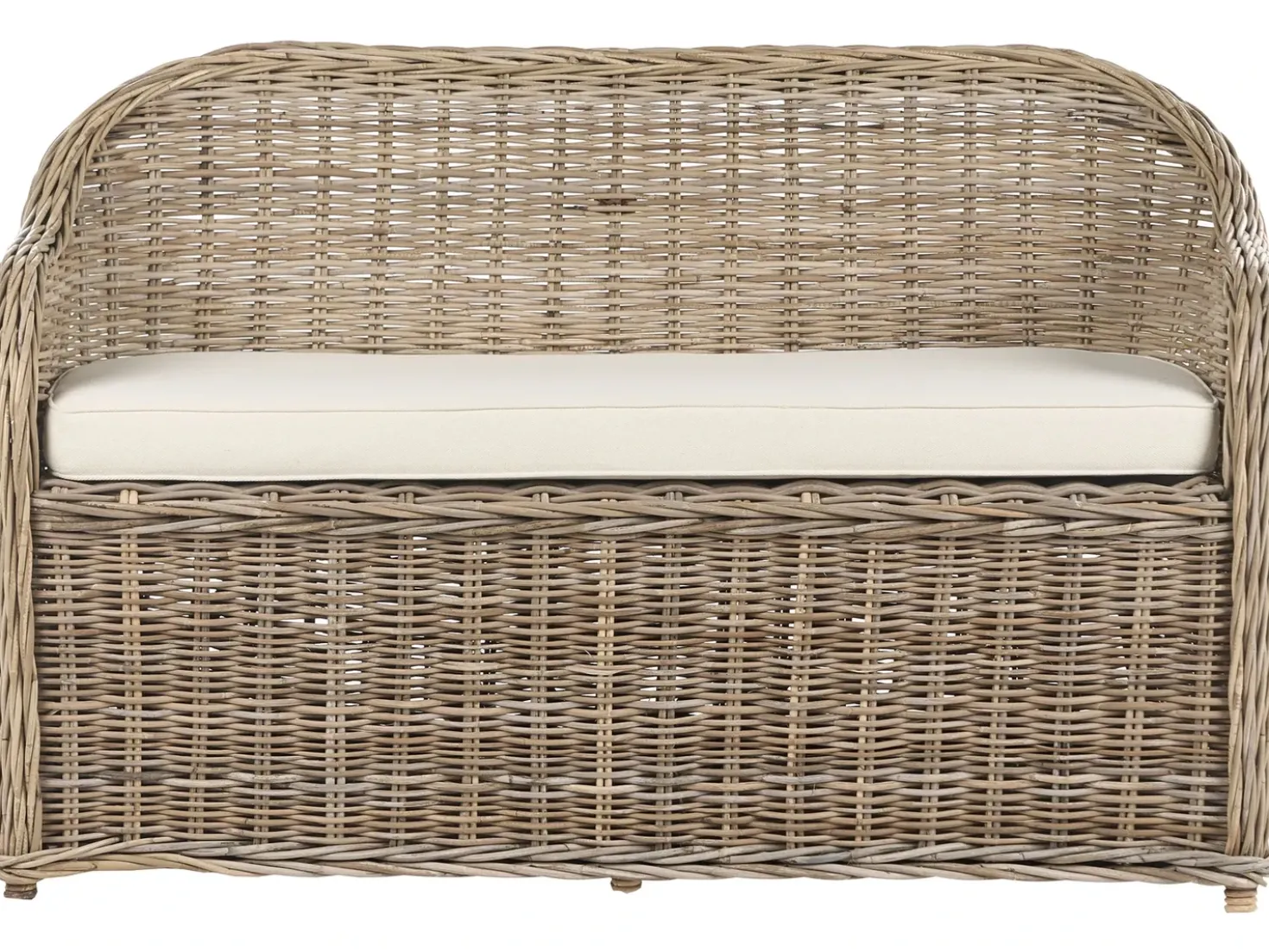 Panca da giardino con cuscino SUSUA 141 cm con ottomana Rattan Naturale