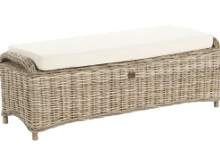 Panca da giardino con cuscino SUSUA 141 cm con ottomana Rattan Naturale