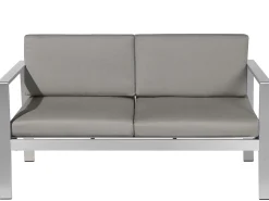 Panca da giardino con cuscino SALERNO 142 cm Metallo Grigio scuro