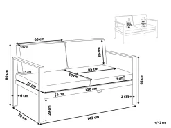Panca da giardino con cuscino SALERNO 142 cm Metallo Grigio chiaro