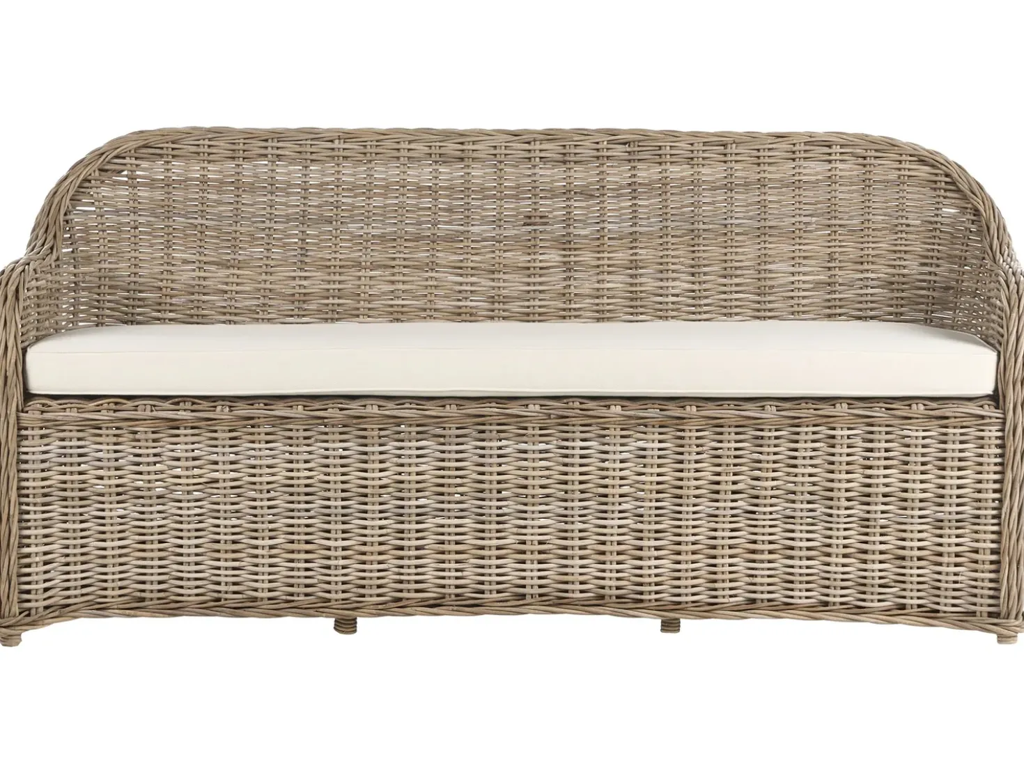 Panca da giardino con cuscino SUSUA 189 cm Rattan Naturale