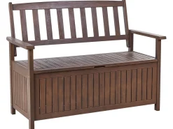 Panca da giardino con cuscino SOVANA 120 cm con contenitore Legno d'acacia Rosso