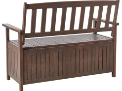 Panca da giardino con cuscino SOVANA 120 cm con contenitore Legno d'acacia Rosso