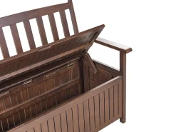 Panca da giardino con cuscino SOVANA 120 cm con contenitore Legno d'acacia Rosso