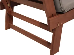 Panca da giardino con cuscino PORTICI 210 cm Legno d'eucalipto Marrone scuro/Tortora