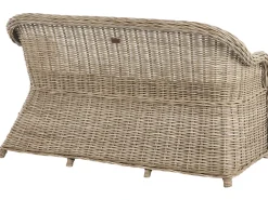 Panca da giardino con cuscino SUSUA 150 cm con ottomana Rattan Naturale
