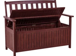 Panca da giardino con cuscino SOVANA 120 cm con contenitore Legno d'acacia Grigio chiaro