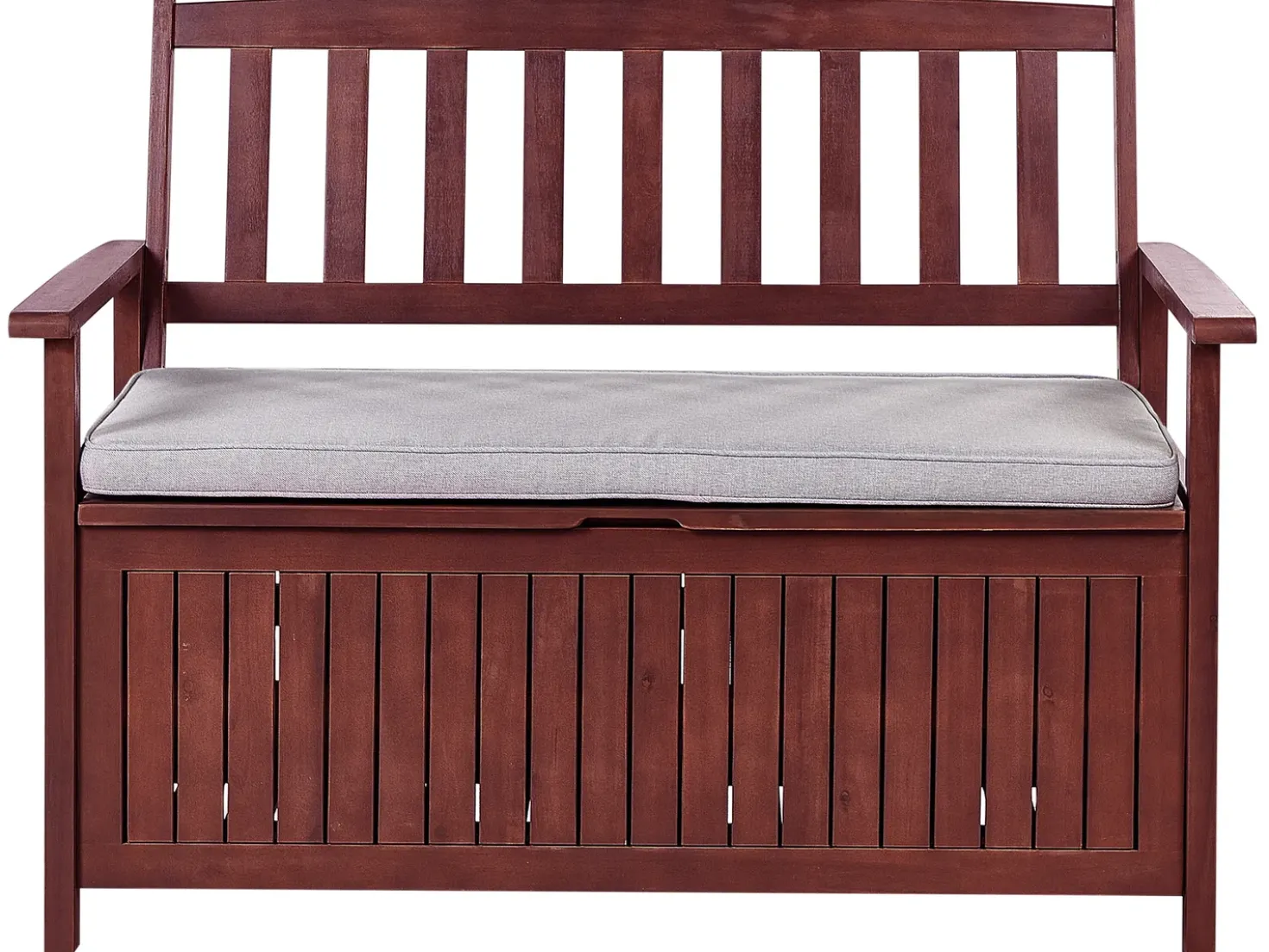 Panca da giardino con cuscino SOVANA 120 cm con contenitore Legno d'acacia Grigio chiaro