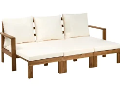 Panca da giardino con cuscino ISOLELLO 190 cm Regolabile Legno d'acacia Marrone