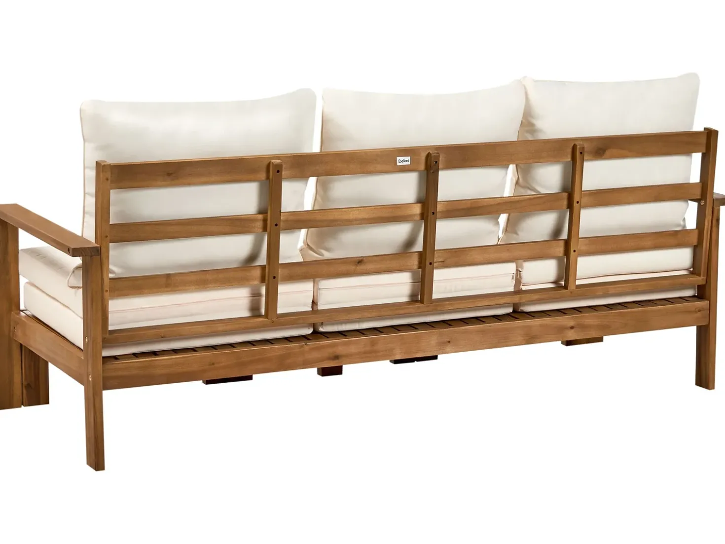 Panca da giardino con cuscino ISOLELLO 190 cm Regolabile Legno d'acacia Marrone