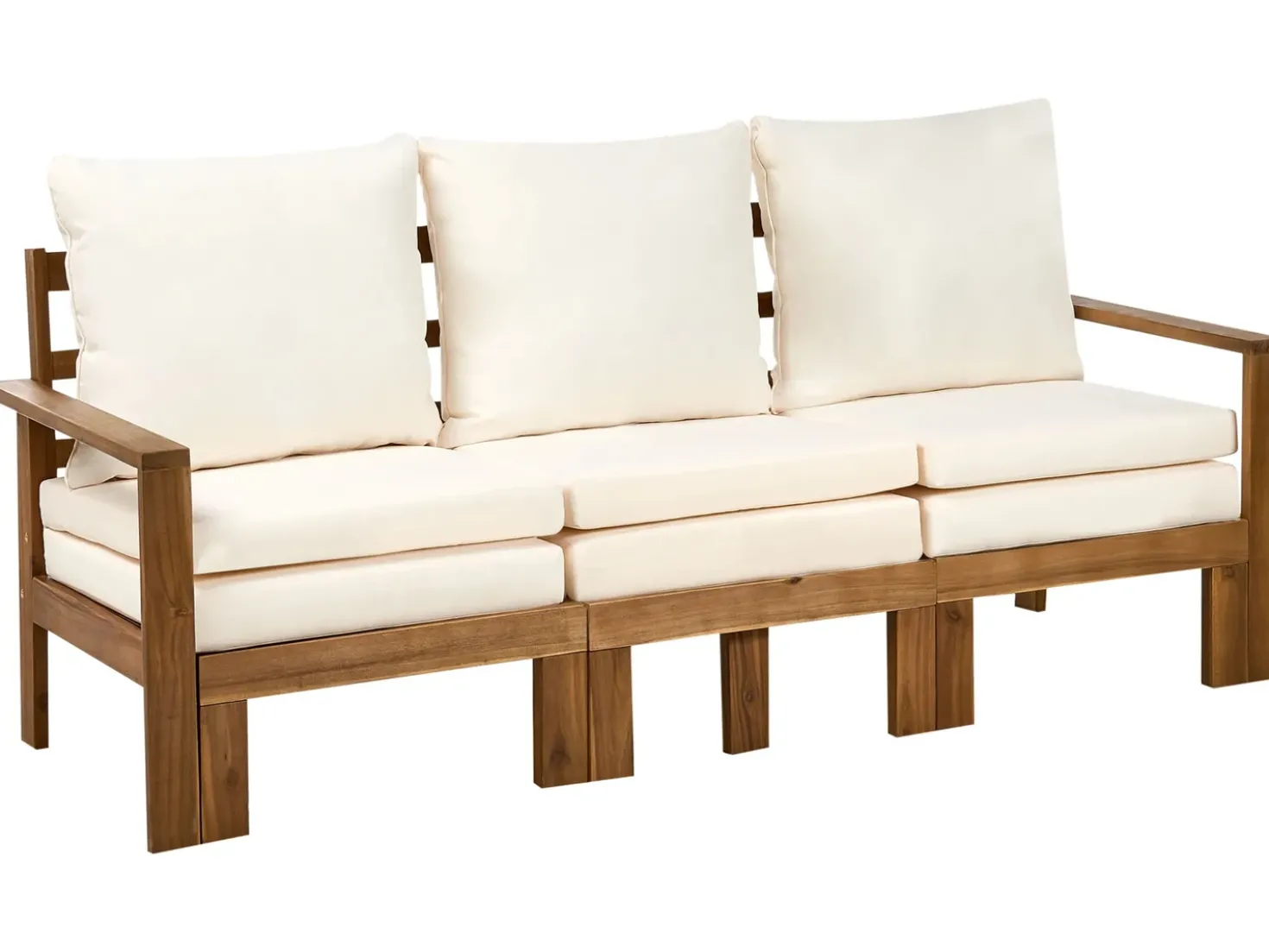 Panca da giardino con cuscino ISOLELLO 190 cm Regolabile Legno d'acacia Marrone