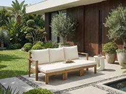 Panca da giardino con cuscino ISOLELLO 190 cm Regolabile Legno d'acacia Marrone