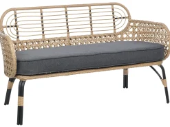 Panca da giardino con cuscino PRATELLO 122 cm Rattan sintetico (PE) Naturale