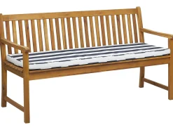 Panca da giardino con cuscino VIVARA 160 cm Legno di acacia certificato Blu marino