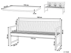 Panca da giardino con cuscino VIVARA 160 cm Legno di acacia certificato Blu marino