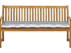 Panca da giardino con cuscino VIVARA 160 cm Legno di acacia certificato Blu marino