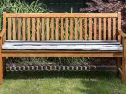 Panca da giardino con cuscino VIVARA 160 cm Legno di acacia certificato Blu marino