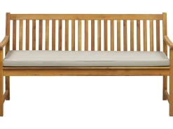 Panca da giardino con cuscino VIVARA 160 cm Legno di acacia certificato Beige