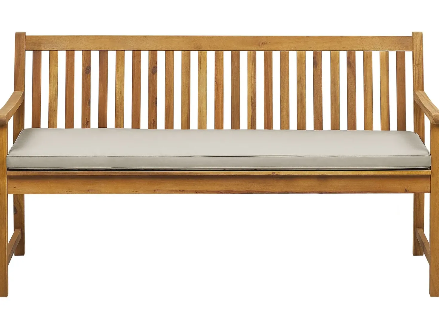 Panca da giardino con cuscino VIVARA 160 cm Legno di acacia certificato Beige