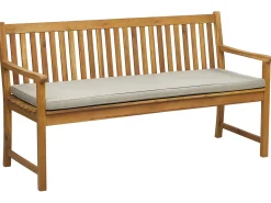 Panca da giardino con cuscino VIVARA 160 cm Legno di acacia certificato Beige