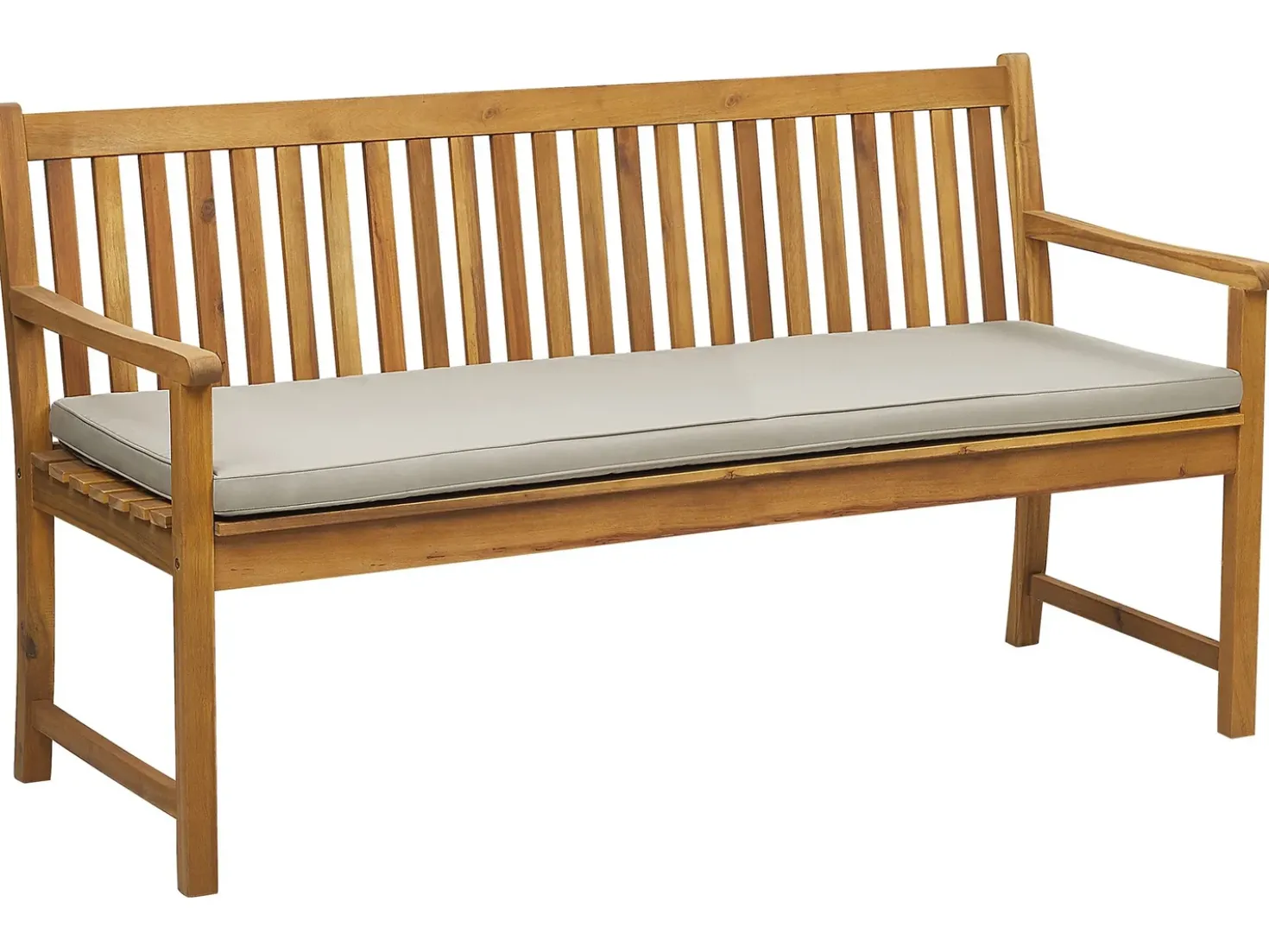 Panca da giardino con cuscino VIVARA 160 cm Legno di acacia certificato Beige