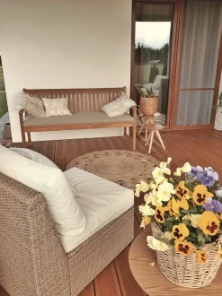 Panca da giardino con cuscino VIVARA 160 cm Legno di acacia certificato Beige