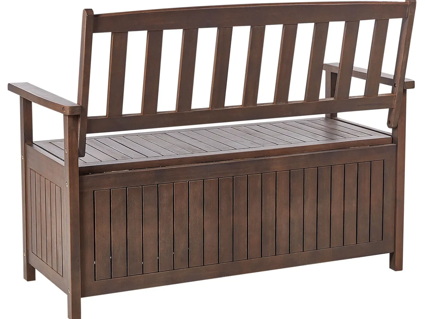 Panca da giardino con cuscino SOVANA 120 cm con contenitore Legno d'acacia Bianco