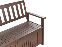 Panca da giardino con cuscino SOVANA 120 cm con contenitore Legno d'acacia Bianco