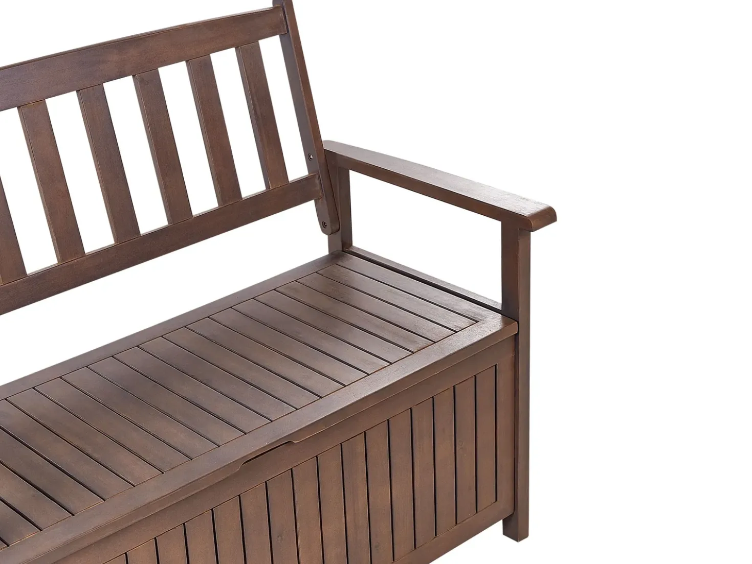 Panca da giardino con cuscino SOVANA 120 cm con contenitore Legno d'acacia Bianco