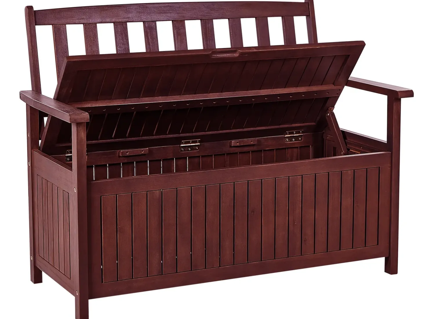 Panca da giardino con cuscino SOVANA 120 cm con contenitore Legno d'acacia Rosso