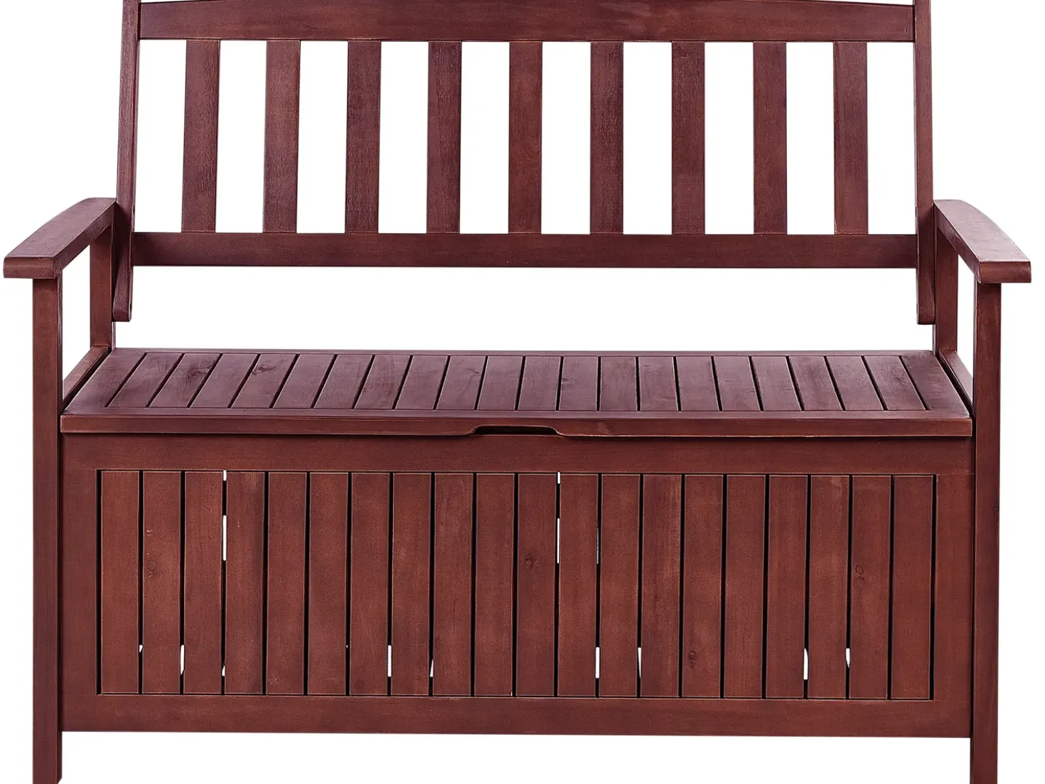 Panca da giardino con cuscino SOVANA 120 cm con contenitore Legno d'acacia Rosso