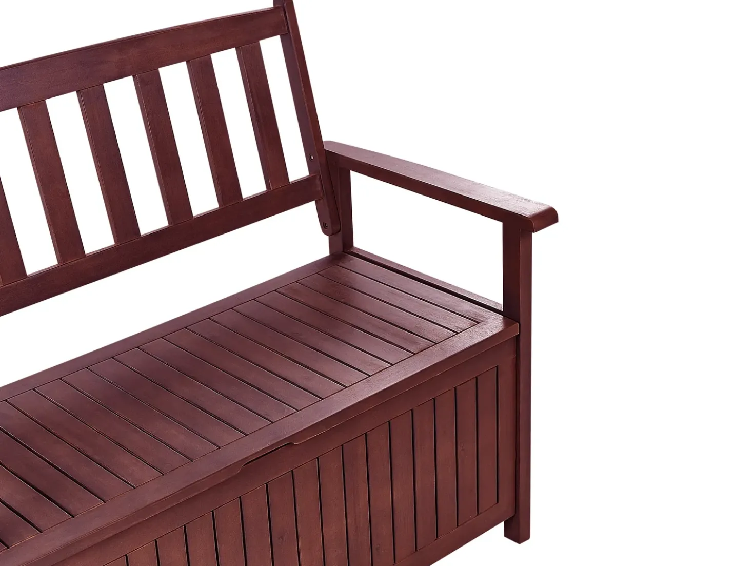 Panca da giardino con cuscino SOVANA 120 cm con contenitore Legno d'acacia Rosso