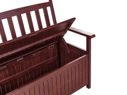 Panca da giardino con cuscino SOVANA 120 cm con contenitore Legno d'acacia Rosso